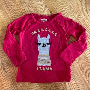 Oshkosh B’gosh Christmas Llama Shirt, Toddler 3T